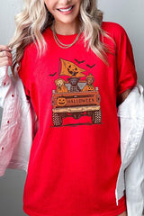 5000P-E3150 Halloween Truck Dogs Graphic Plus Heavy Cotton Tee $12.75