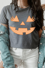 US3001-E3148 Cute Pumpkin Halloween Graphic Tee $12.5