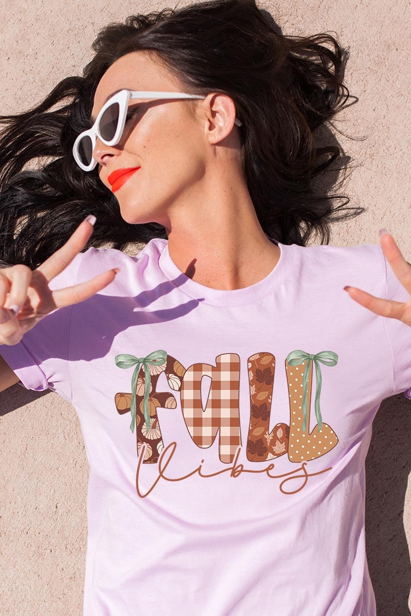 US3001-E3071 Fall Vibes Rustic Script Graphic Tee $12.5