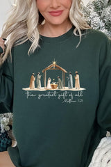 UL180-E3183 Nativity Gift Graphic Sweatshirt $20