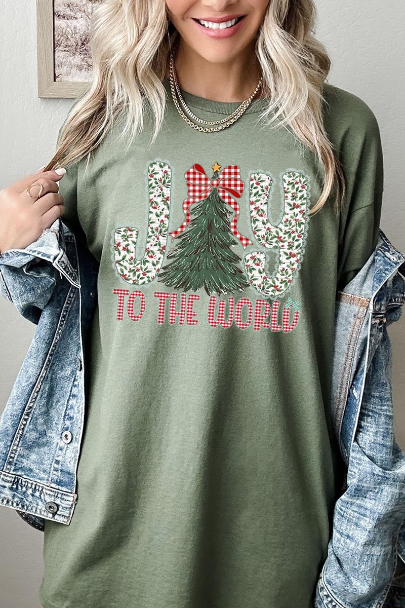 5000P-E3213 Joy to the World Graphic Plus Heavy Cotton Tee $12.75
