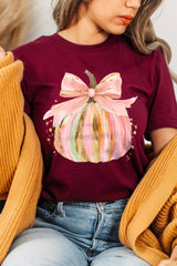 US3001-E3083 Brushstroke Pumpkin Graphic Tee $12.5