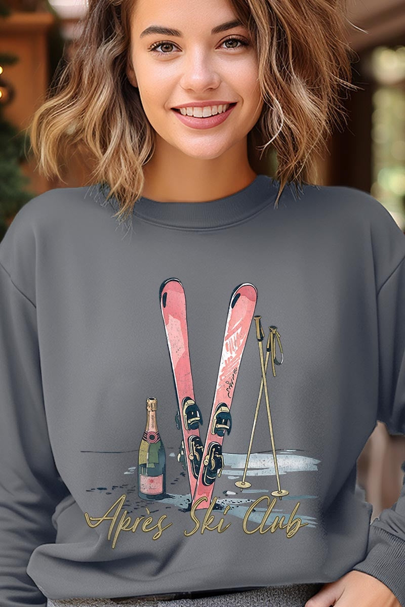 UL180-E3187 Apres Ski Club Graphic Sweatshirt $20