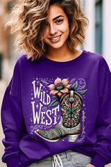 UL180-E3100 Wild West Cowgirl Boot Graphic Sweatshirt $20