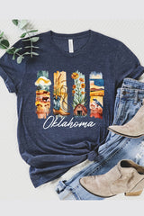 US3001P-E3061OK Oklahoma State Brushstroke Graphic Plus Tee $16