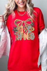 5000-E3154 Give Thanks Bow Graphic Heavy Cotton Tee $9