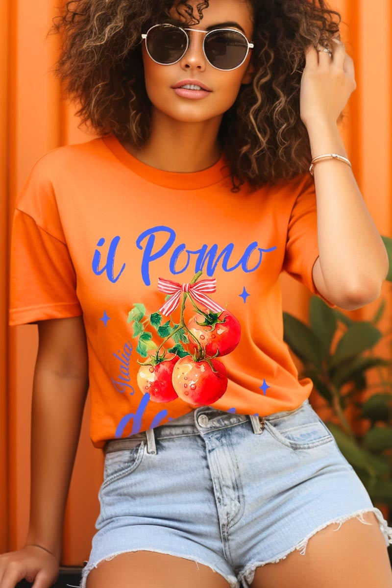 US3001-E3070 Il Pomodoro Tomato Art Graphic Tee $12.5