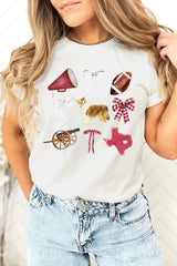 US3001-E3079 Texas Football Graphic Tee $12.5