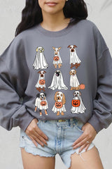 UL180-E3106 Halloween Ghost Dog Graphic Sweatshirt $20