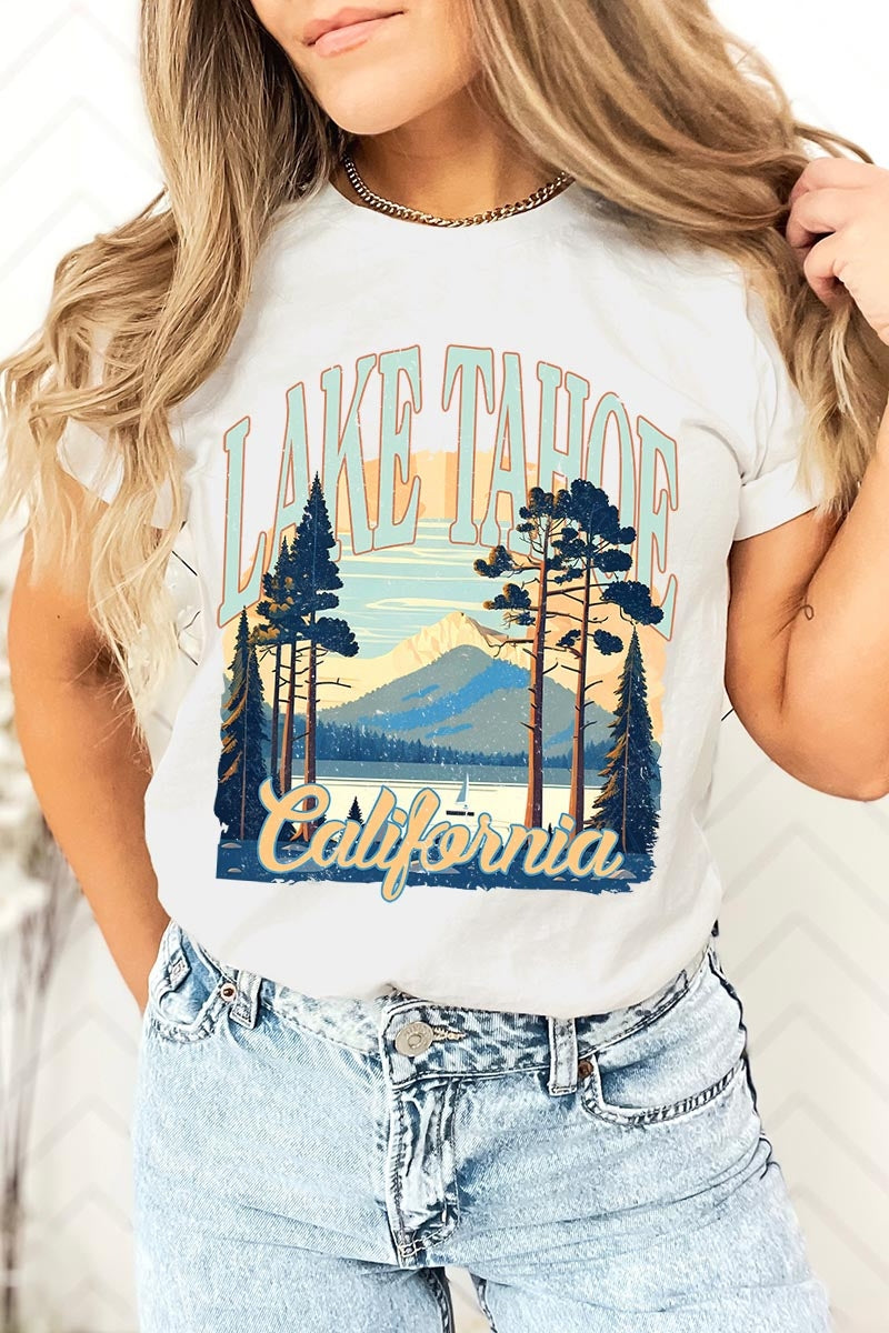 US3001-E3059 Lake Tahoe Graphic Tee $12.5