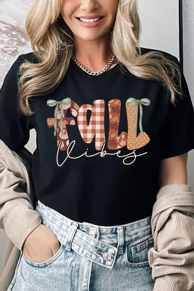 US3001-E3071 Fall Vibes Rustic Script Graphic Tee $12.5