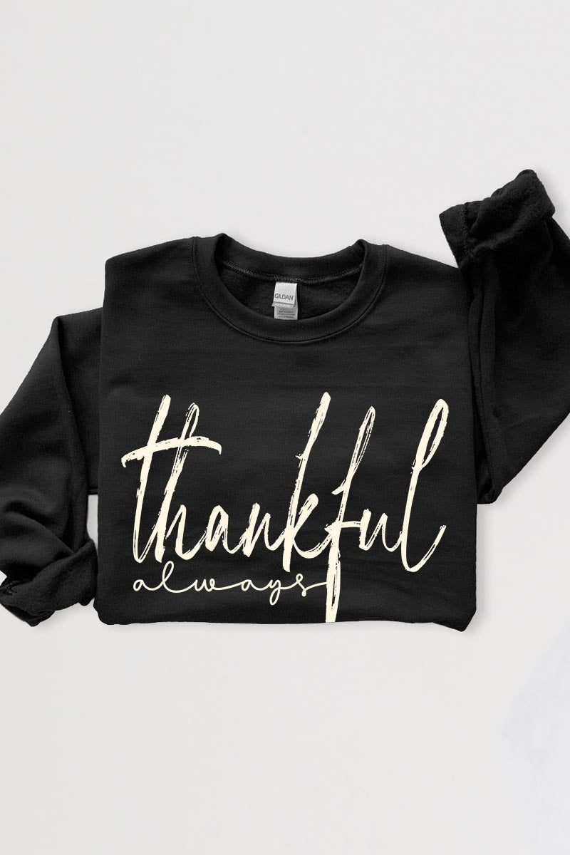 UL180P-E3170 Thankful Graphic Plus Sweatshirt $25