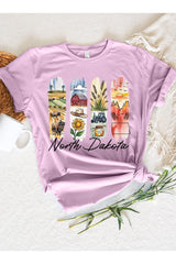 US3001-E3061ND North Dakota State Brushstroke Graphic Tee $12.5