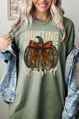 5000P-E3190 Hunting Pumpkin Bow Graphic Plus Heavy Cotton Tee $12.75