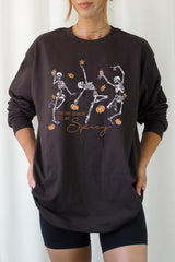 UL240P-E3123 Halloween Skeleton Graphic Plus Long Sleeve Tee $17