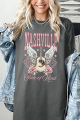 5000-E3157 Nashville Rose Graphic Heavy Cotton Tee $9
