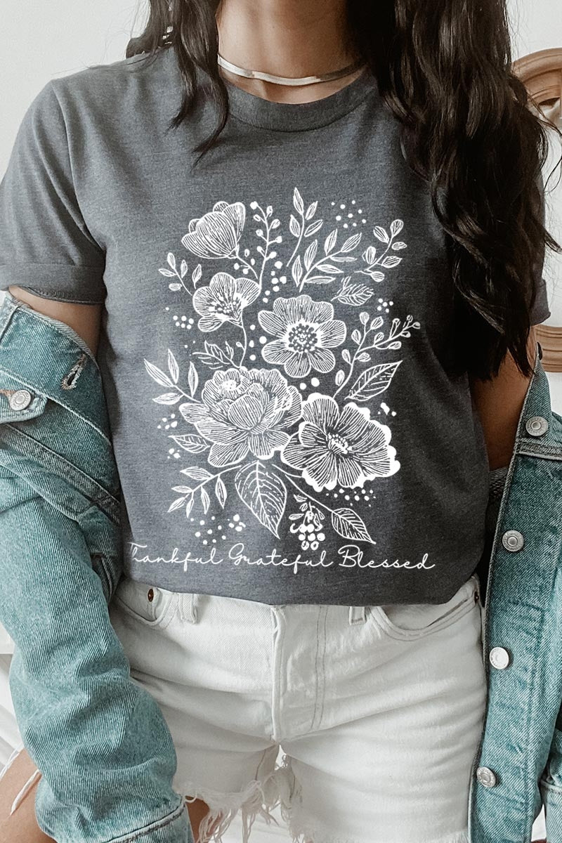 US3001-E3155 Neutral Thanksgiving Graphic Tee $12.5