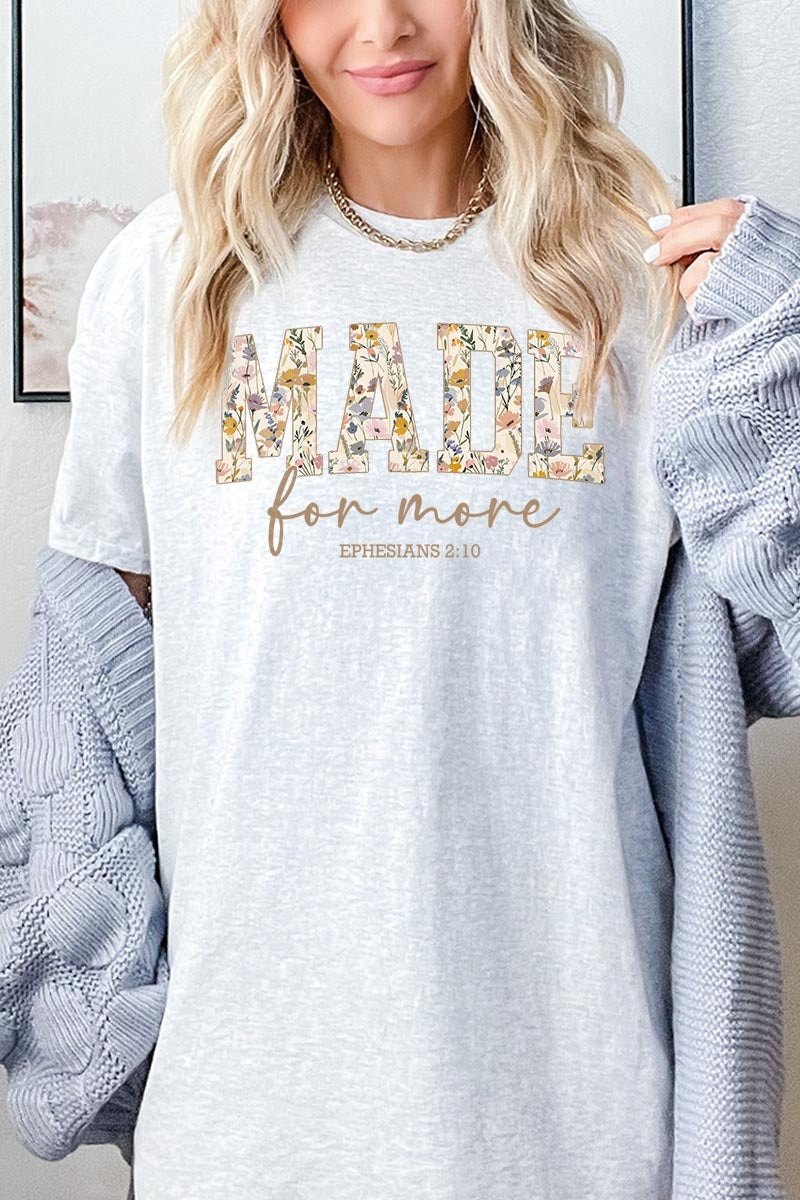 5000P-E3068 Made for More Faith Graphic Plus Heavy Cotton Tee $12.75