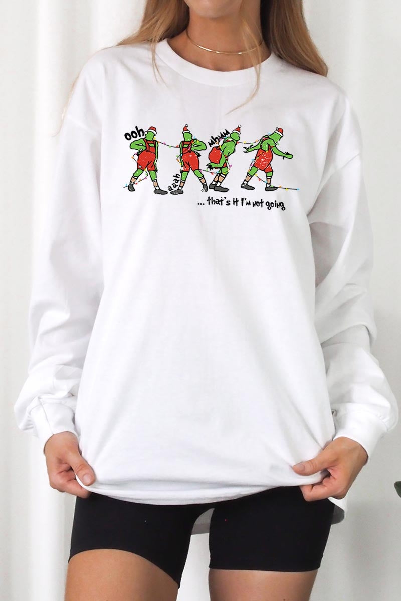 UL240-E3203 Grinch Funny Christmas Graphic Long Sleeve Tee $13.75