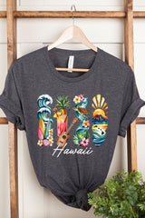 US3001P-E3061HI Hawaii State Brushstroke Graphic Plus Tee $16
