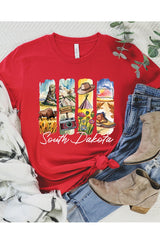 US3001-E3061SD South Dakota State Brushstroke Graphic Tee $12.5