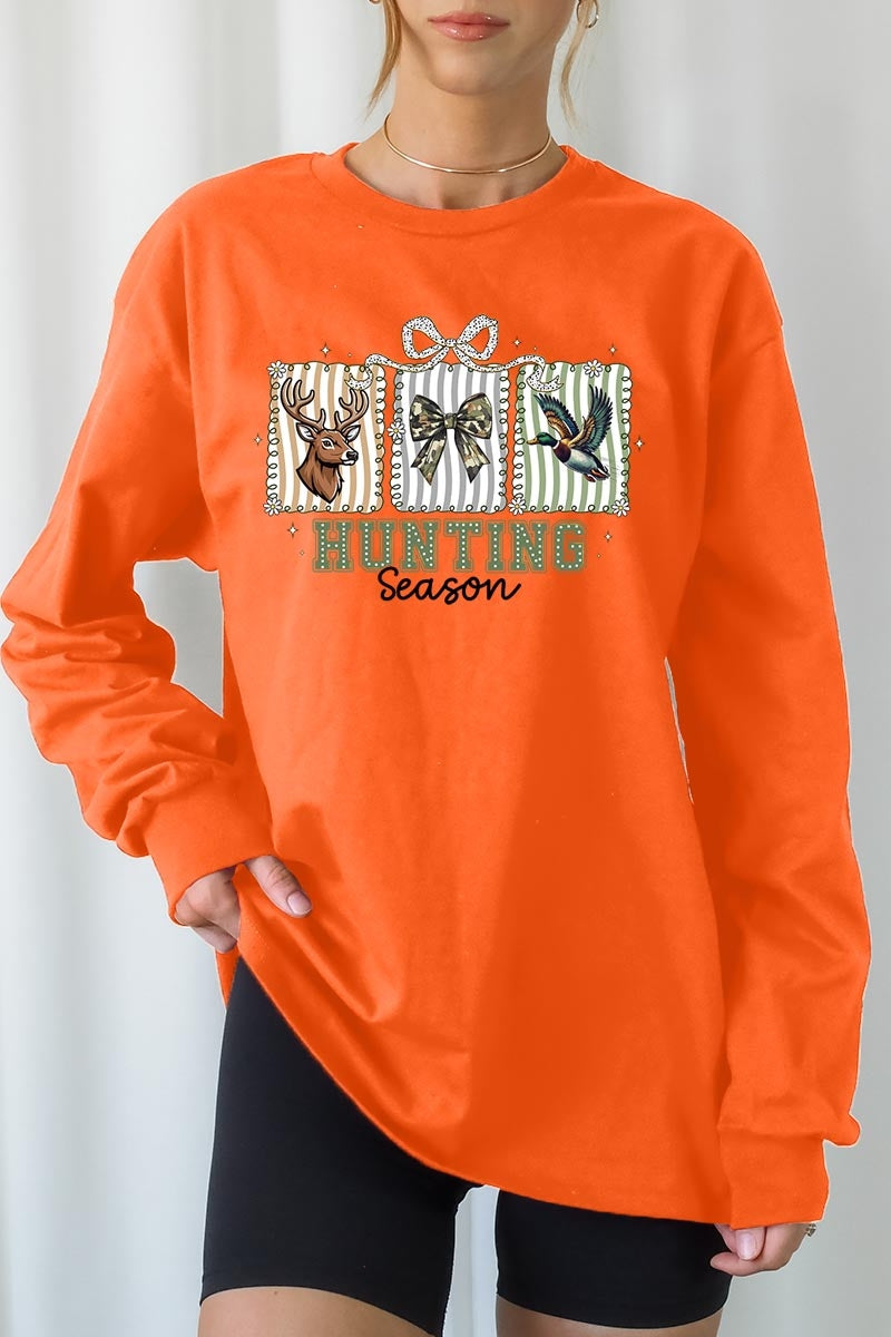 UL240P-E3192 Deer & Duck Hunting Season Graphic Plus Long Sleeve Tee $17