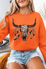 UL180-E3176 Western Bullskull Graphic Sweatshirt $20