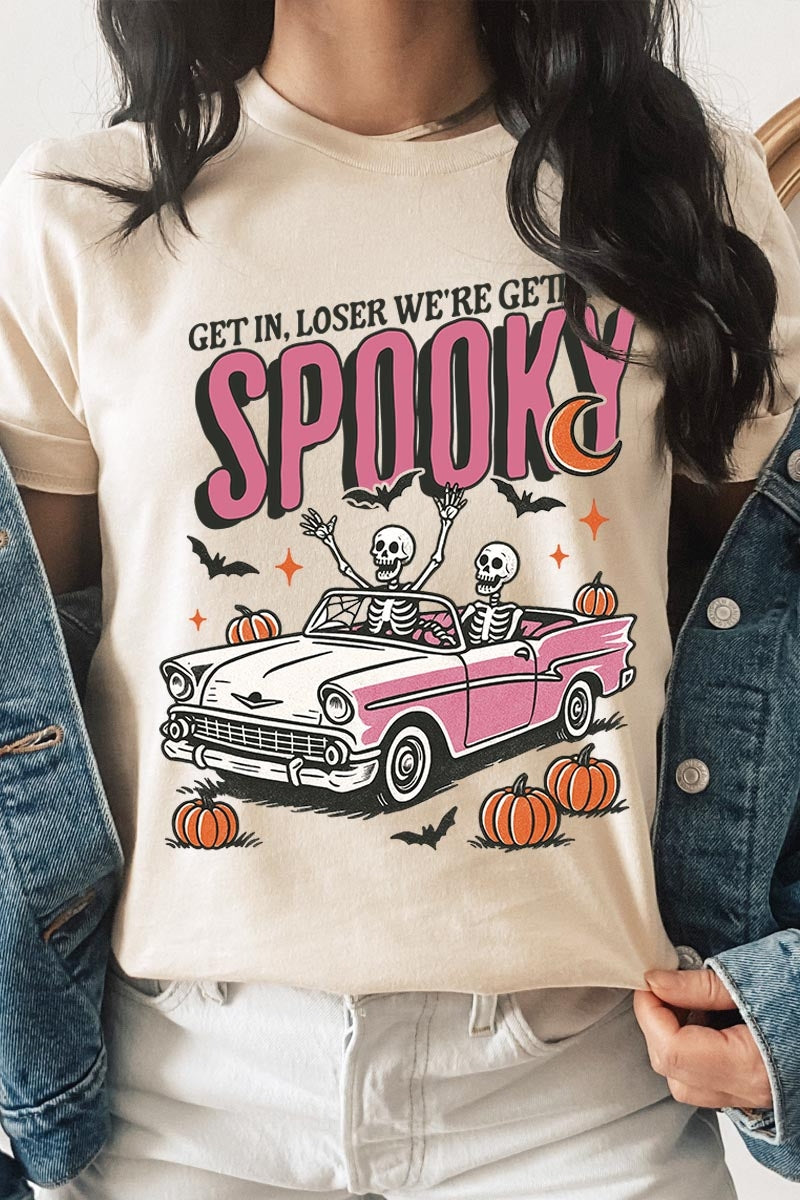 US3001P-E3142 Spooky Skeleton Graphic Plus Tee $16