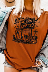 US3001P-E3122 Bookstore Halloween Graphic Plus Tee $16