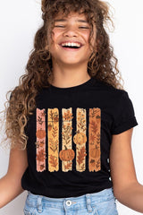US3001Y-E3110Z Brushstroke Boho Fall Kids Graphic Tee $11