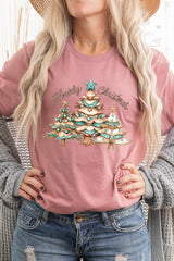 US3001P-E3185 Howdy Christmas Graphic Plus Tee $16