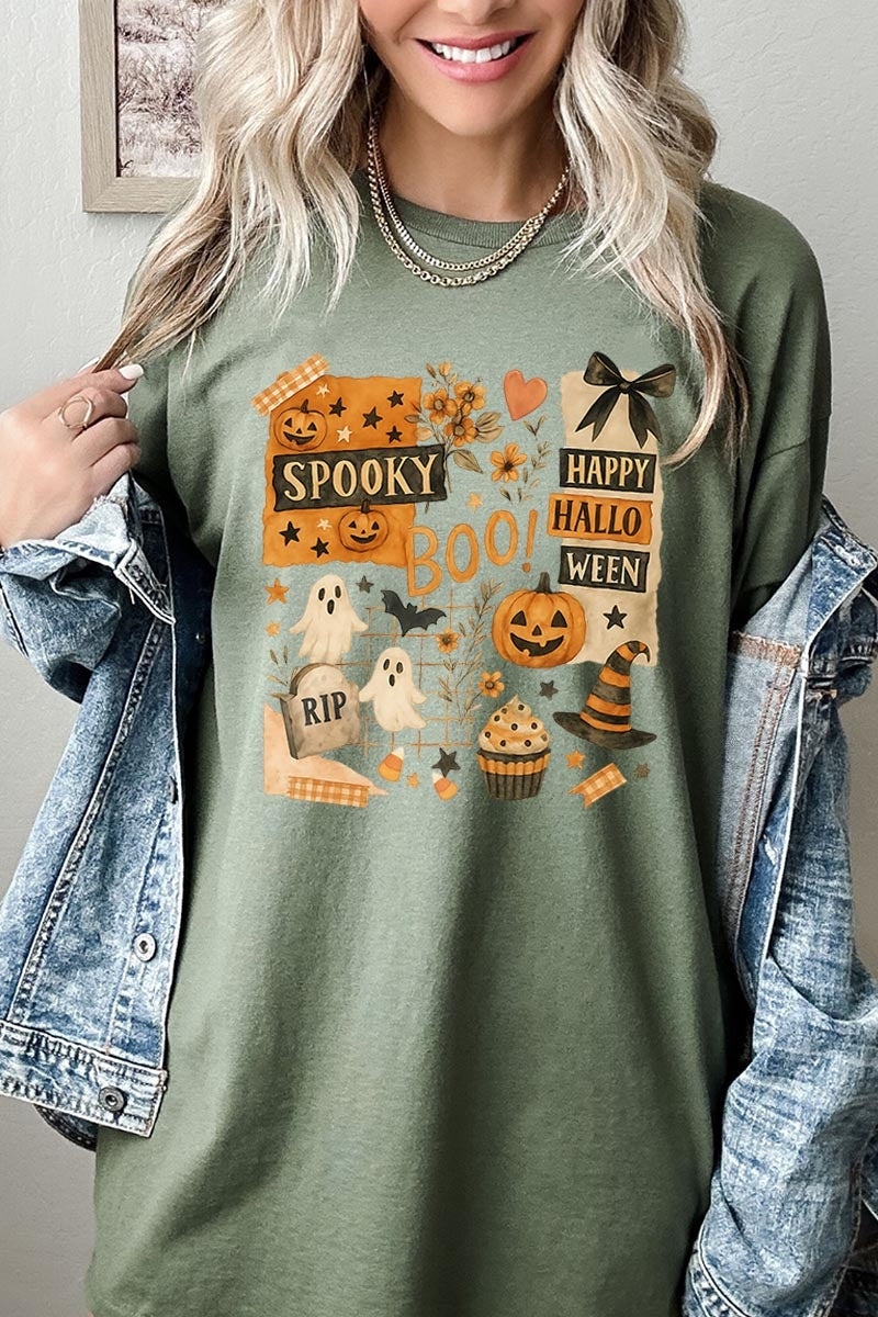 5000-E3084 Halloween collage Graphic Heavy Cotton Tee $9