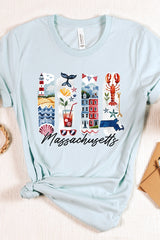 US3001P-E3061MA Massachusetts State Brushstroke Graphic Plus Tee $16