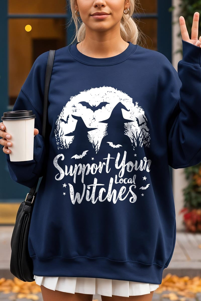 UL180-E3161 Local Witches Halloween Graphic Sweatshirt $20