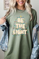 5000P-E3202 Be the Light Christmas Graphic Plus Heavy Cotton Tee $12.75