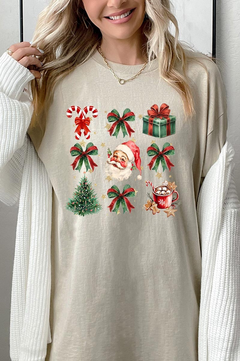 5000P-E3217 Santa Gifts & Bows Christmas Graphic Plus Heavy Cotton Tee $12.75