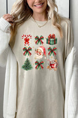 5000-E3217 Santa Gifts & Bows Christmas Graphic Heavy Cotton Tee $9