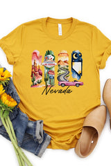 US3001-E3061NV Nevada State Brushstroke Graphic Tee $12.5