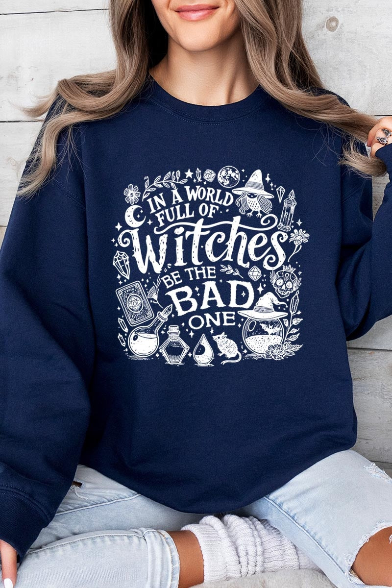 UL180P-E3139 In a World of Witches Graphic Plus Sweatshirt $25