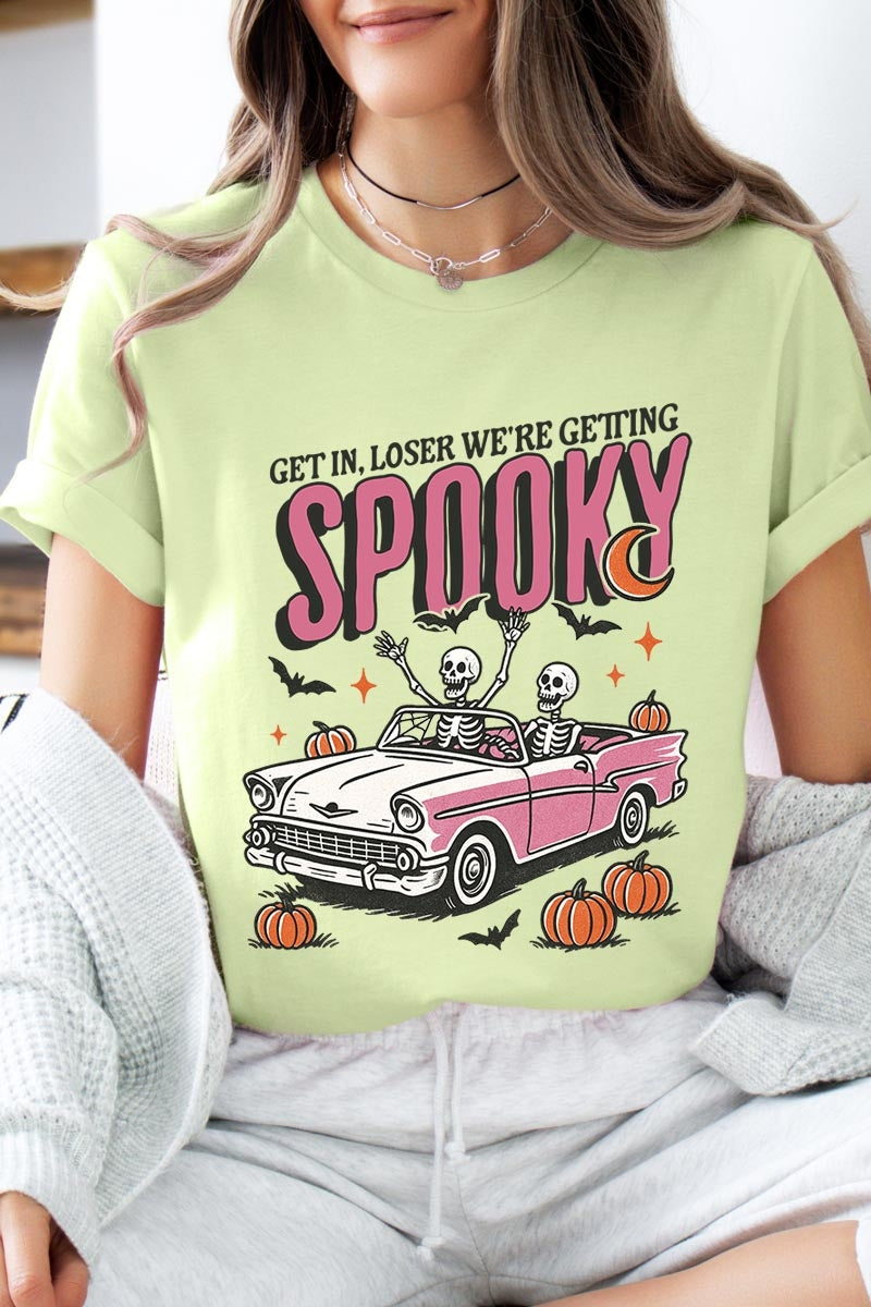 US3001P-E3142 Spooky Skeleton Graphic Plus Tee $16