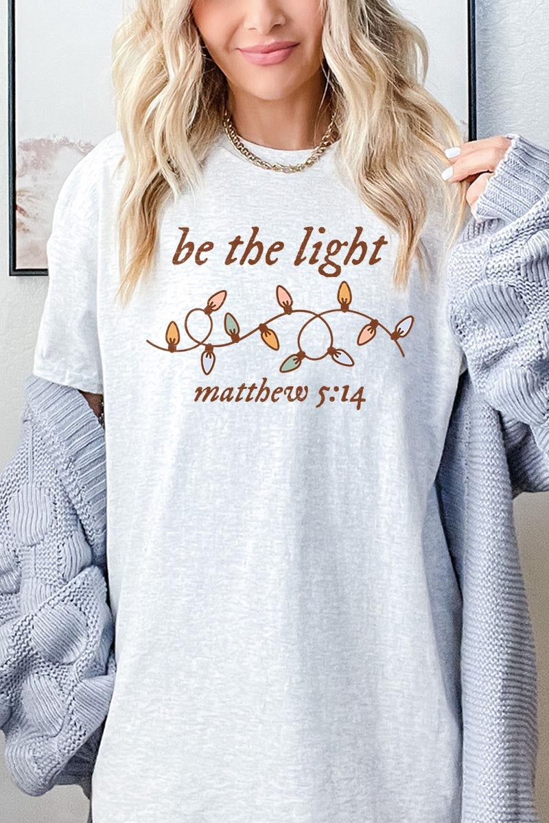 5000-E3214 Be the Light Christian Graphic Heavy Cotton Tee $9