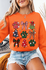 UL180P-E3195 Christmas Bow Paw Graphic Plus Sweatshirt $25