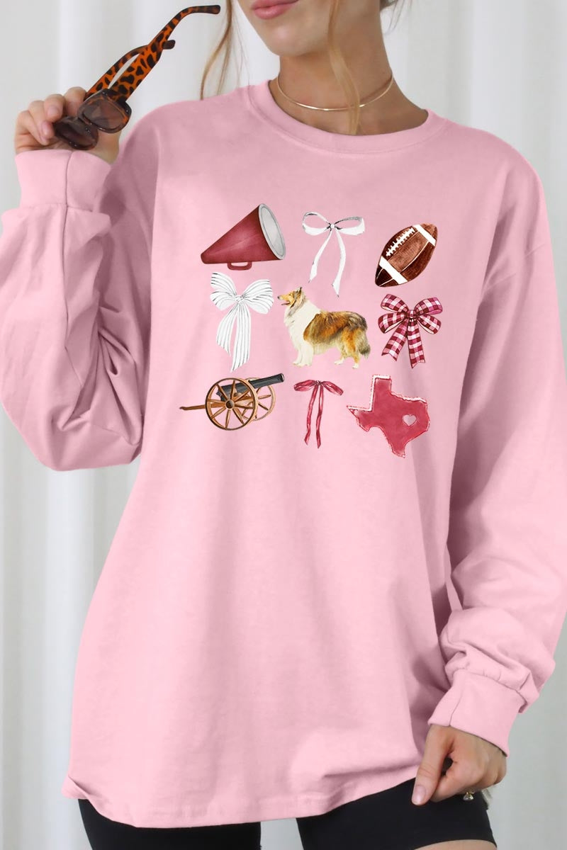 UL240P-E3079 Texas Football Graphic Plus Long Sleeve Tee $17