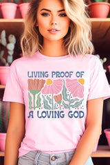 US3001P-E3066 Living Proof of a Loving God Graphic Plus Tee $16