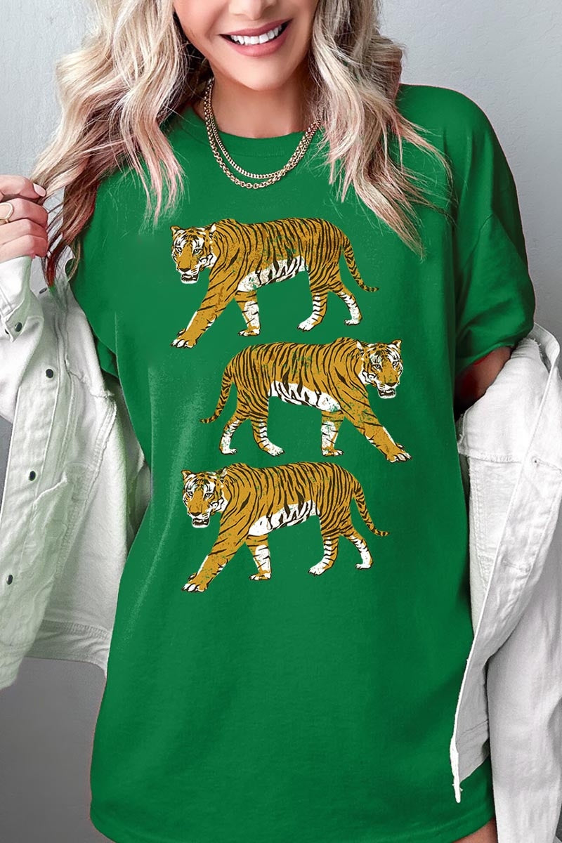5000-E3104 Retro Tigers Graphic Heavy Cotton Tee $9