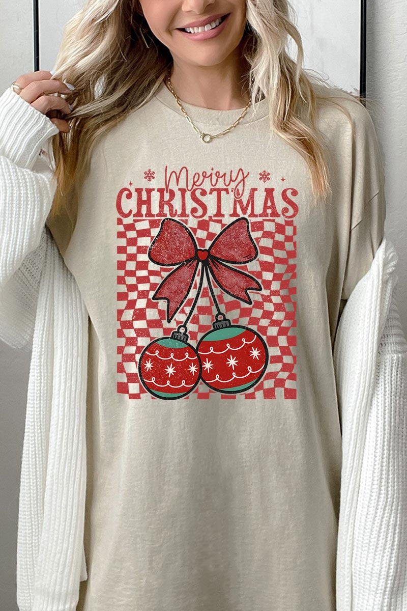 5000-E3196 Cherry Ornament Christmas Graphic Heavy Cotton Tee $9