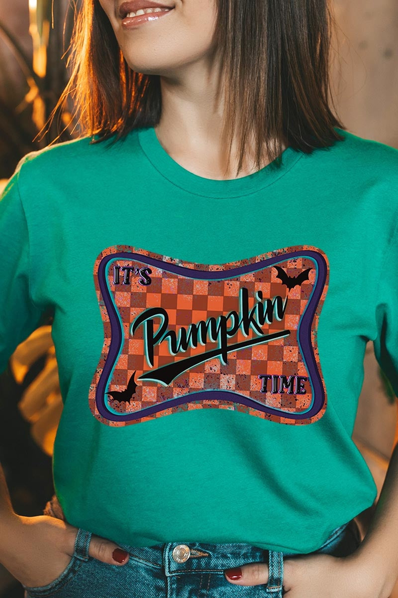 US3001-E3144 Itu2019s pumpkin time Graphic Tee $12.5