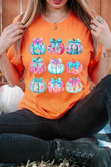 US3001-E3137 Coquette Pumpkin Graphic Tee $12.5