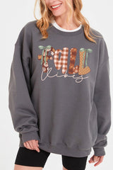 UL180P-E3071 Fall Vibes Rustic Script Graphic Plus Sweatshirt $25