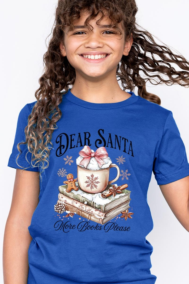 US3001Y-E3205Z Dear Santa Books Kids Graphic Tee $11